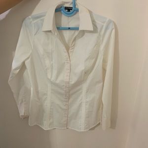 Express white bottom down shirt long sleeve.